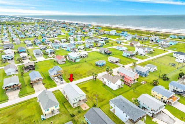 4126 Grayson Dr, Galveston, TX 77554 - aerial perspective of suburban area with expansive coastline
