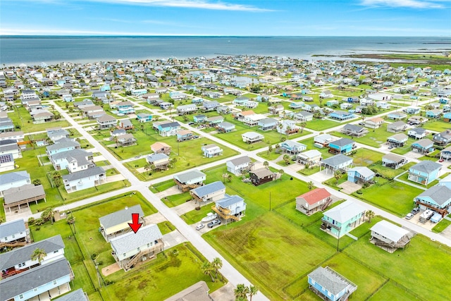 4126 Grayson Dr, Galveston, TX 77554 - aerial view of residential area with a large body of water