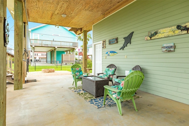 4126 Grayson Dr, Galveston, TX 77554 - view of patio with fence and an outdoor living space
