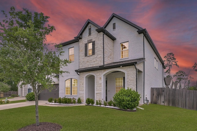 2807 Kingly Pine Trl, Conroe, TX 77385 - french country style house with stone siding and concrete driveway