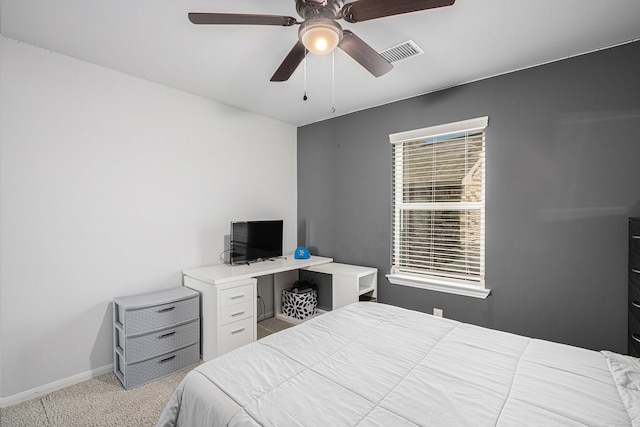10906 Granite Chief Dr, Rosharon, TX 77583 - bedroom featuring light colored carpet, baseboards, and ceiling fan
