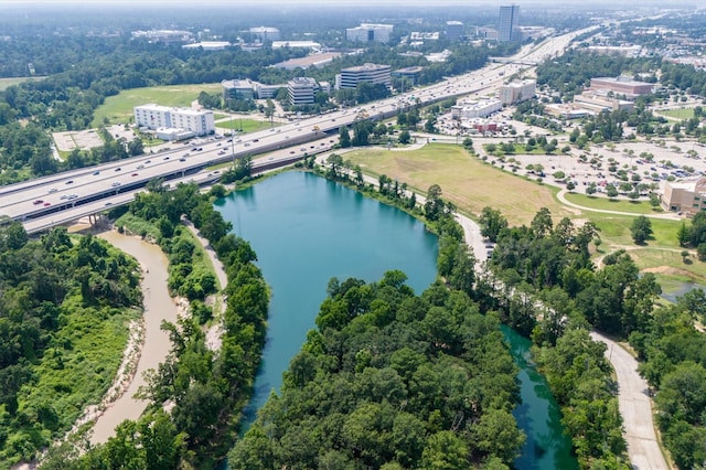 8038 Villa Lago Ln, Houston, TX 77070 - drone / aerial view of a main thoroughfare and a large body of water