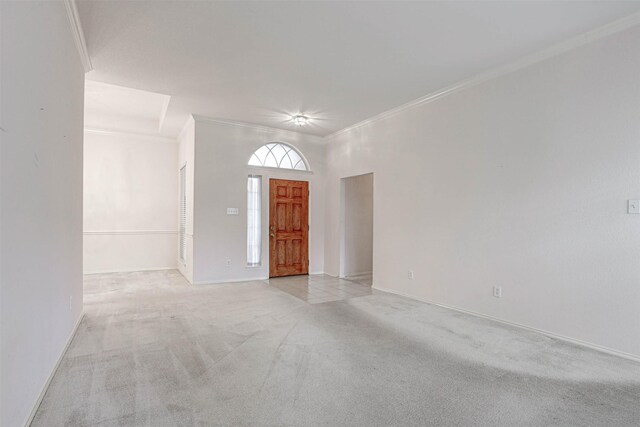 5316 Lake Mead Trl, Fort Worth, TX 76137 - entrance foyer with crown molding, carpet floors, and baseboards