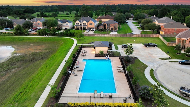 21310 Baldovin Way, Tomball, TX 77375 - aerial view of residential area with a pool area
