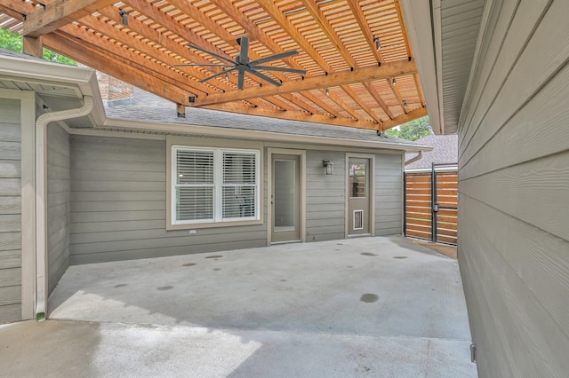 2806 Triway Ln, Houston, TX 77043 - view of patio / terrace with a ceiling fan and a pergola
