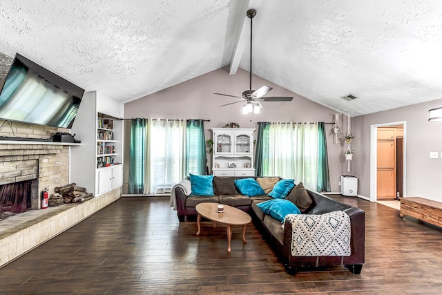 22706 Poppyfield Dr, Katy, TX 77450 - living room featuring a textured ceiling, healthy amount of natural light, wood finished floors, and ceiling fan