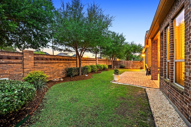 view of yard with a patio