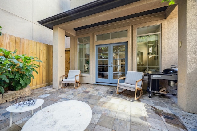 4005 Gramercy St, Houston, TX 77025 - view of patio featuring french doors and fence