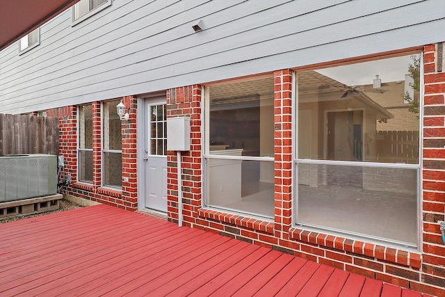 1383 El Camino Village Dr, Webster, TX 77058 - wooden deck featuring cooling unit and fence