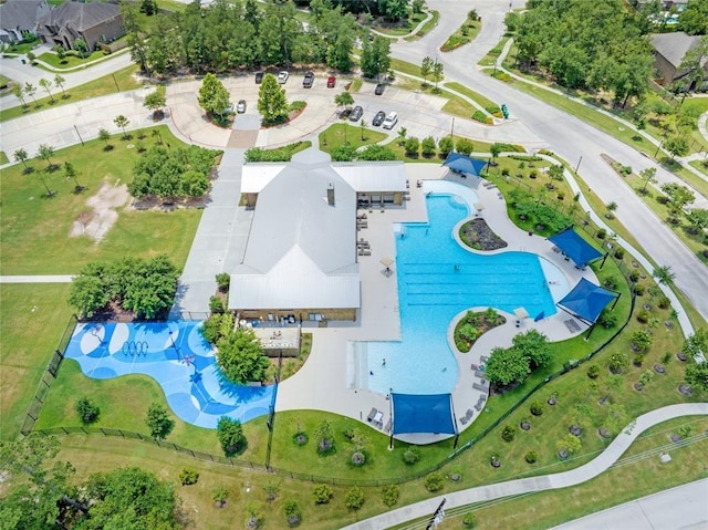 28437 Ofallon Mills Dr, Spring, TX 77386 - aerial view of a pool