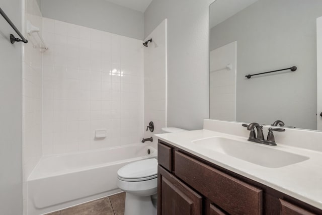 28437 Ofallon Mills Dr, Spring, TX 77386 - full bath featuring toilet, tile patterned flooring, shower / bath combination, and vanity