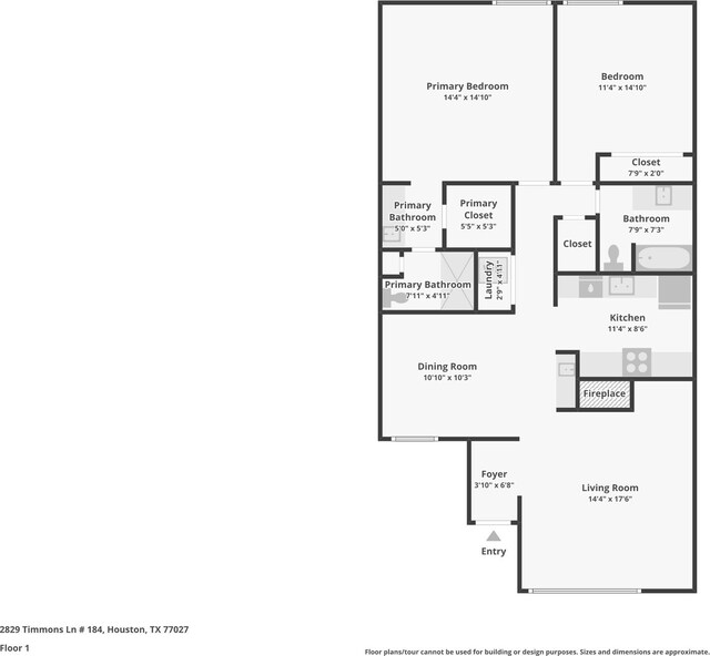 2829 Timmons Ln Unit 184, Houston, TX 77027 - floor plan / room layout