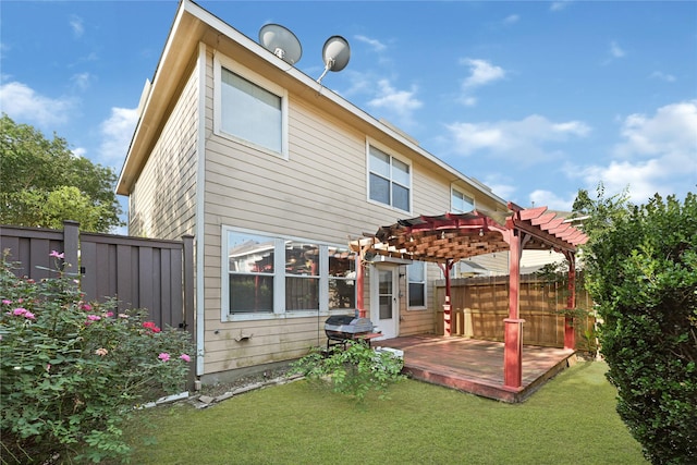 16106 Greenport Ln, Houston, TX 77084 - rear view of property with a pergola and a deck