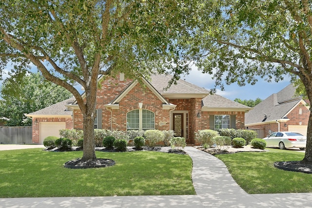 8303 Crescent Knolls Dr, Richmond, TX 77406 - traditional-style home featuring brick siding, a garage, a shingled roof, and concrete driveway