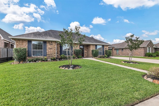 6722 Hawkins St, Manvel, TX 77578 - ranch-style home with brick siding and roof with shingles