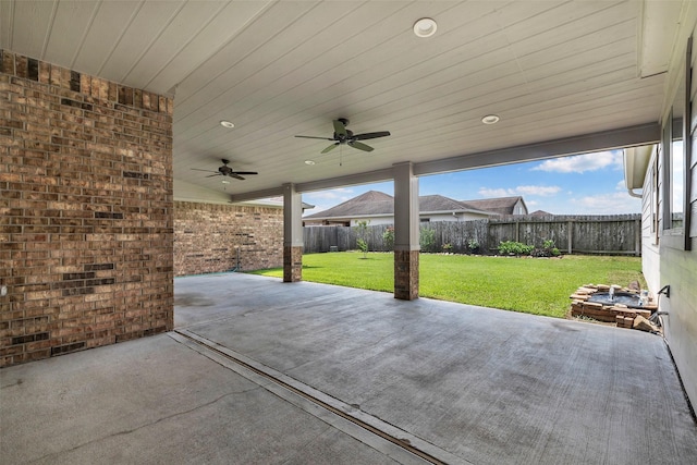 6722 Hawkins St, Manvel, TX 77578 - view of patio / terrace featuring a ceiling fan