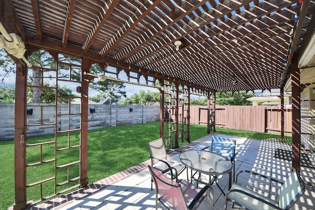 11126 E Lake Gables Dr, Richmond, TX 77406 - view of patio / terrace with a pergola and outdoor dining area