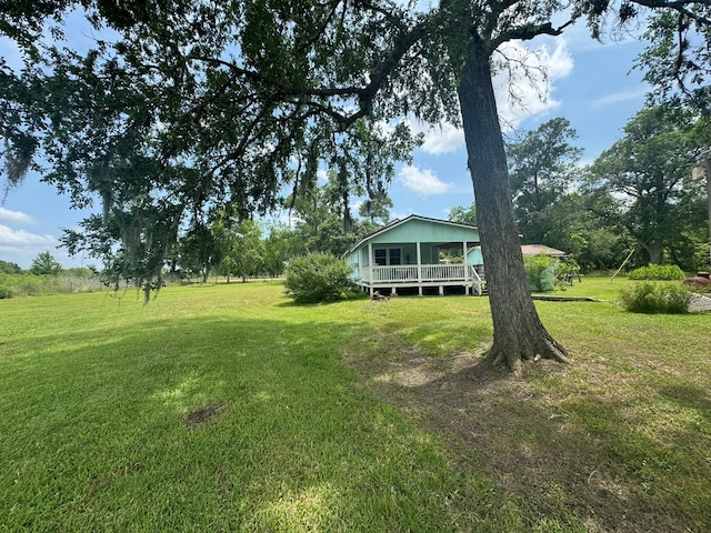 12215 Fm 442nd Rd, Boling, TX 77420 - view of green lawn with a deck