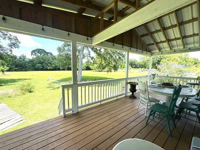12215 Fm 442nd Rd, Boling, TX 77420 - deck with a lawn and view of scattered trees