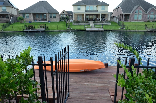 dock featuring a water view