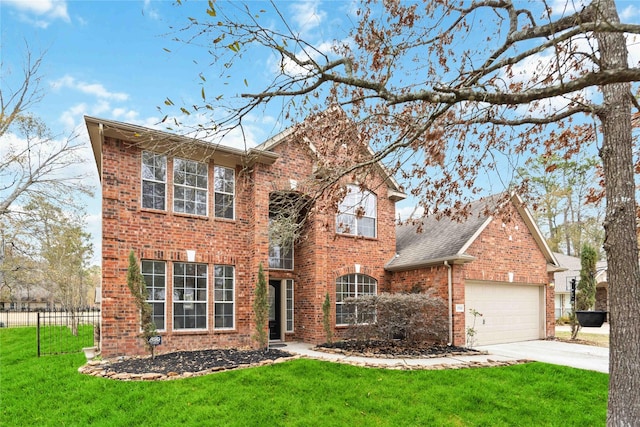 1910 Shark Ct, Crosby, TX 77532 - traditional-style house featuring brick siding, driveway, and an attached garage