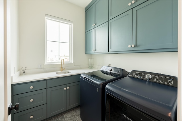 1311 Oahu Dr, Tiki Island, TX 77554 - washroom with cabinet space and washer and dryer