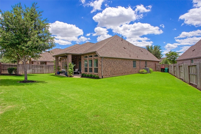 back of house with brick siding