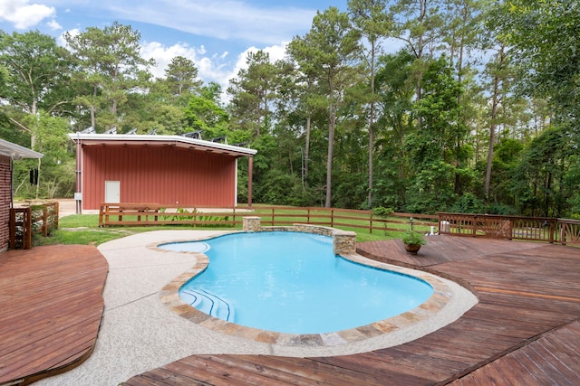 19906 Bayberry Creek Dr, Magnolia, TX 77355 - view of pool featuring a wooden deck