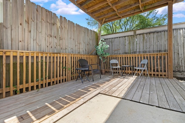 2107 54th St, Galveston, TX 77551 - wooden deck with fence