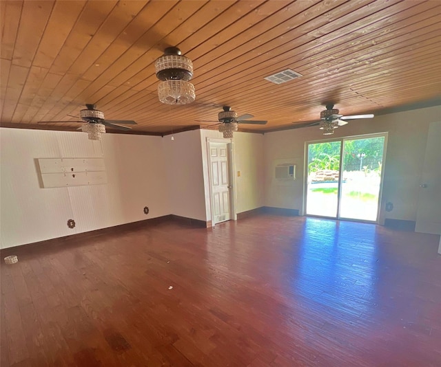 3811 Empress Ln, Richmond, TX 77406 - unfurnished living room featuring a ceiling fan, dark wood-style floors, baseboards, and wooden ceiling