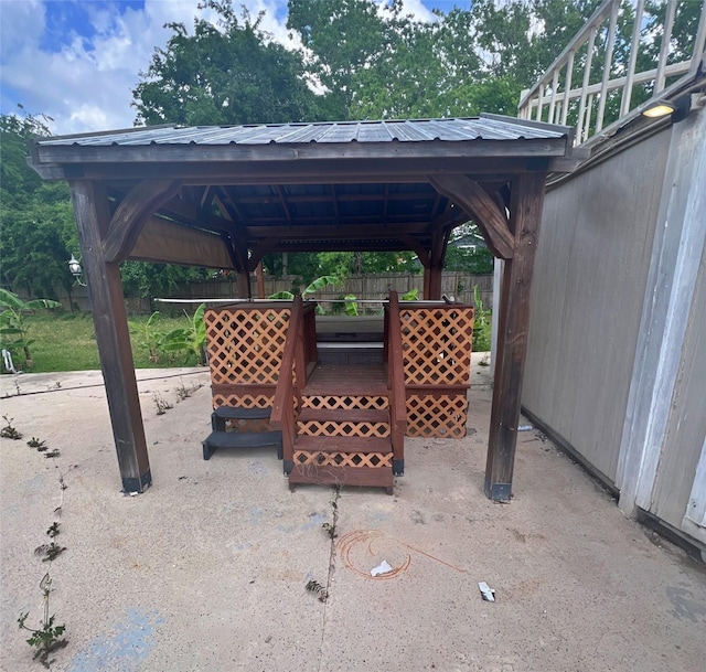 3811 Empress Ln, Richmond, TX 77406 - view of patio / terrace featuring a gazebo and fence