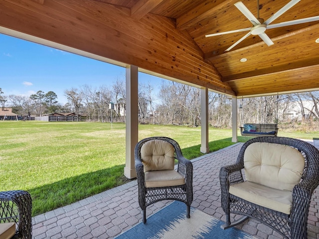316 N Magnolia St, Highlands, TX 77562 - view of patio with ceiling fan
