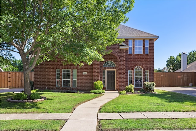 3804 Park Wood Dr, Corinth, TX 76208 - view of front facade with brick siding, a gate, and a shingled roof