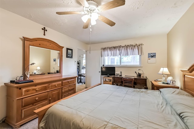 711 Seacliff Dr, Houston, TX 77062 - bedroom featuring a ceiling fan and light carpet