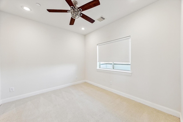 1505 Missouri St, Houston, TX 77006 - unfurnished room featuring light carpet, baseboards, a ceiling fan, and recessed lighting
