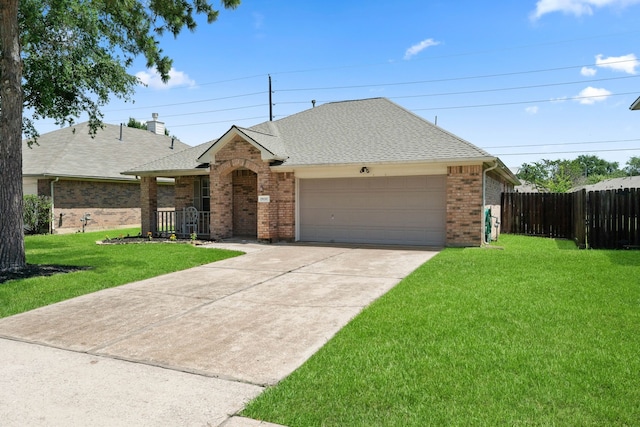 19030 Piney Way Dr, Tomball, TX 77375 - view of front of house with a garage, brick siding, concrete driveway, and roof with shingles