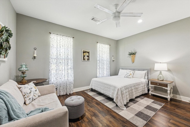 1170 Woody Ln, Sealy, TX 77474 - bedroom featuring baseboards, wood finished floors, ceiling fan, and recessed lighting