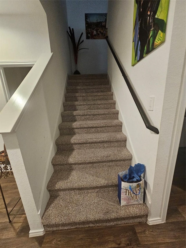21303 Riverdew Dr, Katy, TX 77449 - staircase with wood finished floors