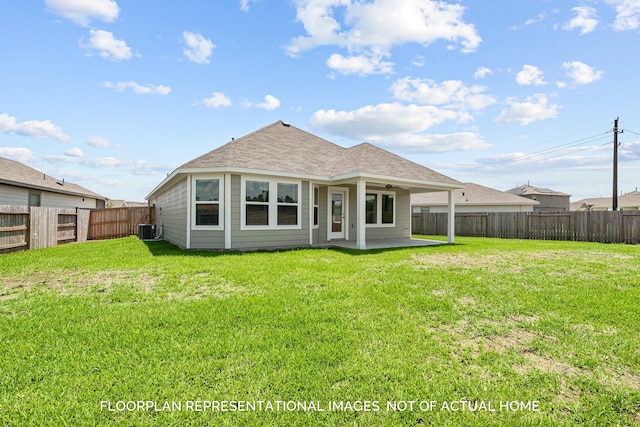 4981 Perennial Ln, La Marque, TX 77568 - back of property with a patio area, central AC unit, and a shingled roof