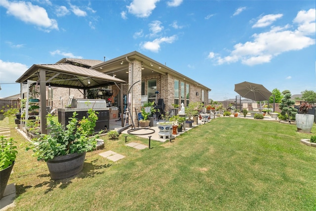 8007 Clearwater Glen Ct, Richmond, TX 77407 - view of yard featuring a gazebo and a patio area