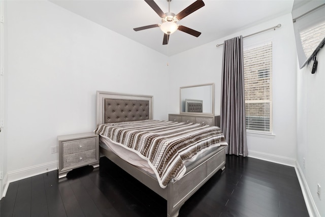 8007 Clearwater Glen Ct, Richmond, TX 77407 - bedroom featuring baseboards, hardwood / wood-style flooring, and ceiling fan
