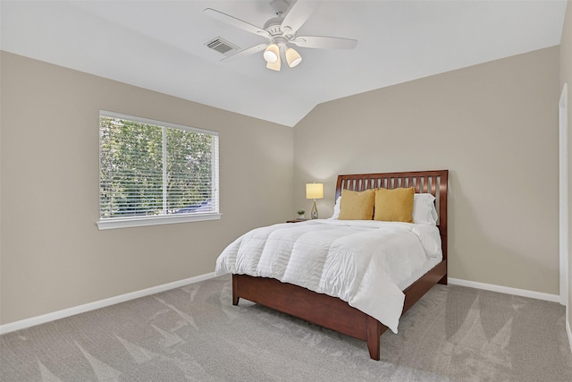 2833 Everett Dr, Friendswood, TX 77546 - bedroom featuring carpet flooring, ceiling fan, baseboards, and vaulted ceiling
