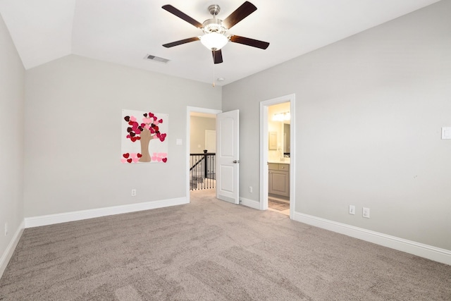 29407 Amber Meadows Ct, Katy, TX 77494 - unfurnished bedroom featuring light colored carpet, baseboards, ensuite bath, and a ceiling fan