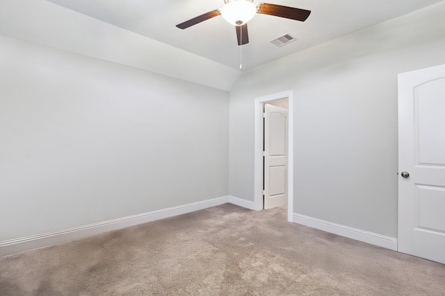 29407 Amber Meadows Ct, Katy, TX 77494 - empty room with carpet, a ceiling fan, baseboards, and lofted ceiling