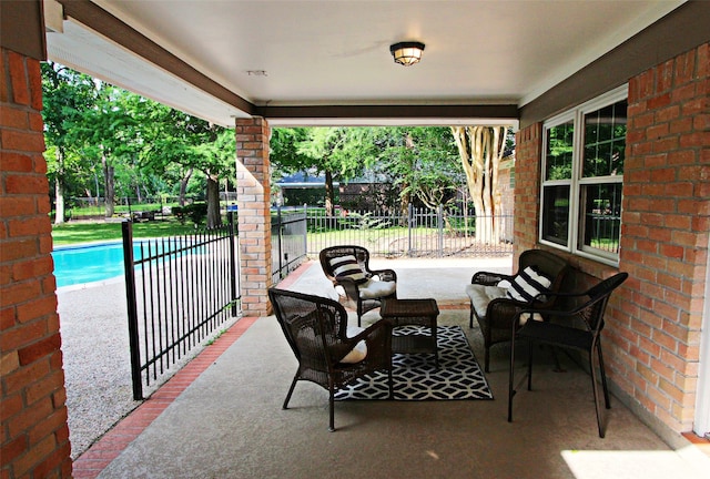 view of patio with fence