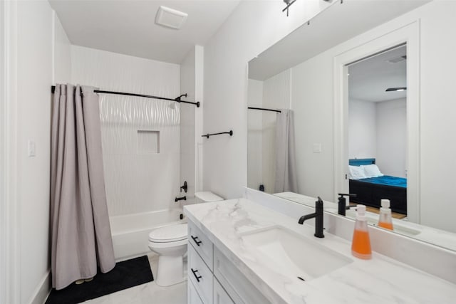 1221 Lamonte Ln, Houston, TX 77018 - bathroom featuring toilet, ensuite bath, vanity, and shower / tub combo