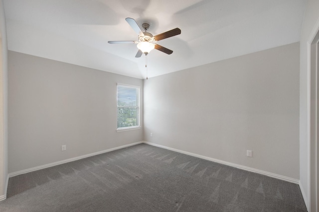 16114 Lake Amistad Pl, Cypress, TX 77433 - empty room featuring ceiling fan, dark carpet, and baseboards