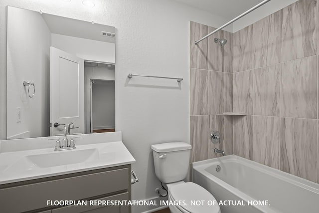 975 Oak Mist Ln, Magnolia, TX 77354 - bathroom featuring toilet, washtub / shower combination, and vanity