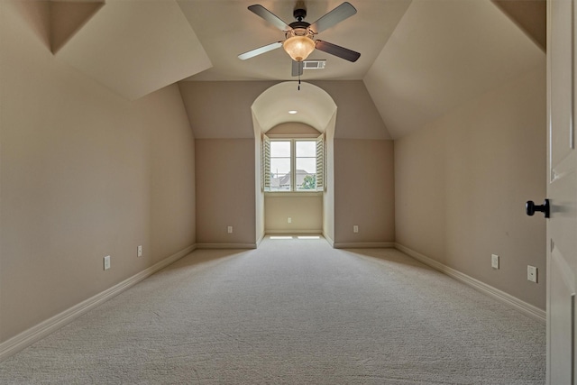 61 Parkgate, Shenandoah, TX 77381 - bonus room with carpet, a ceiling fan, baseboards, and lofted ceiling