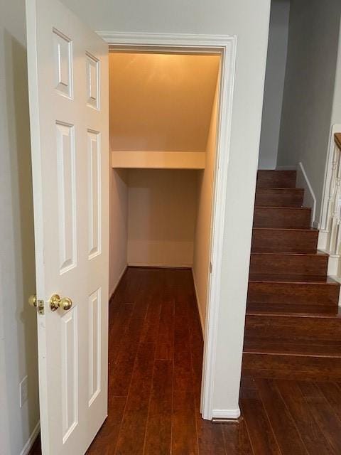 2710 Grants Lake Blvd Unit S4, Sugar Land, TX 77479 - staircase featuring wood-type flooring and baseboards